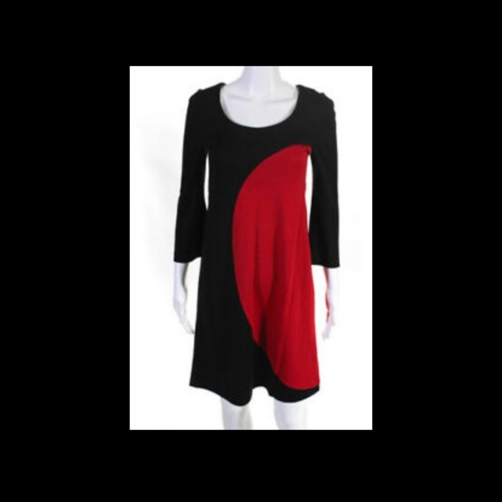 Dvf 0 black and red dress
